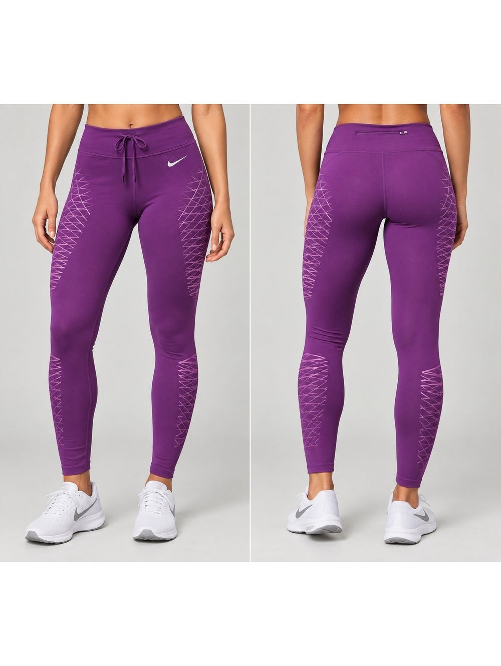 Nike Power Epic Lux Women’s Purple Reflective Running Leggings Dri-FIT L